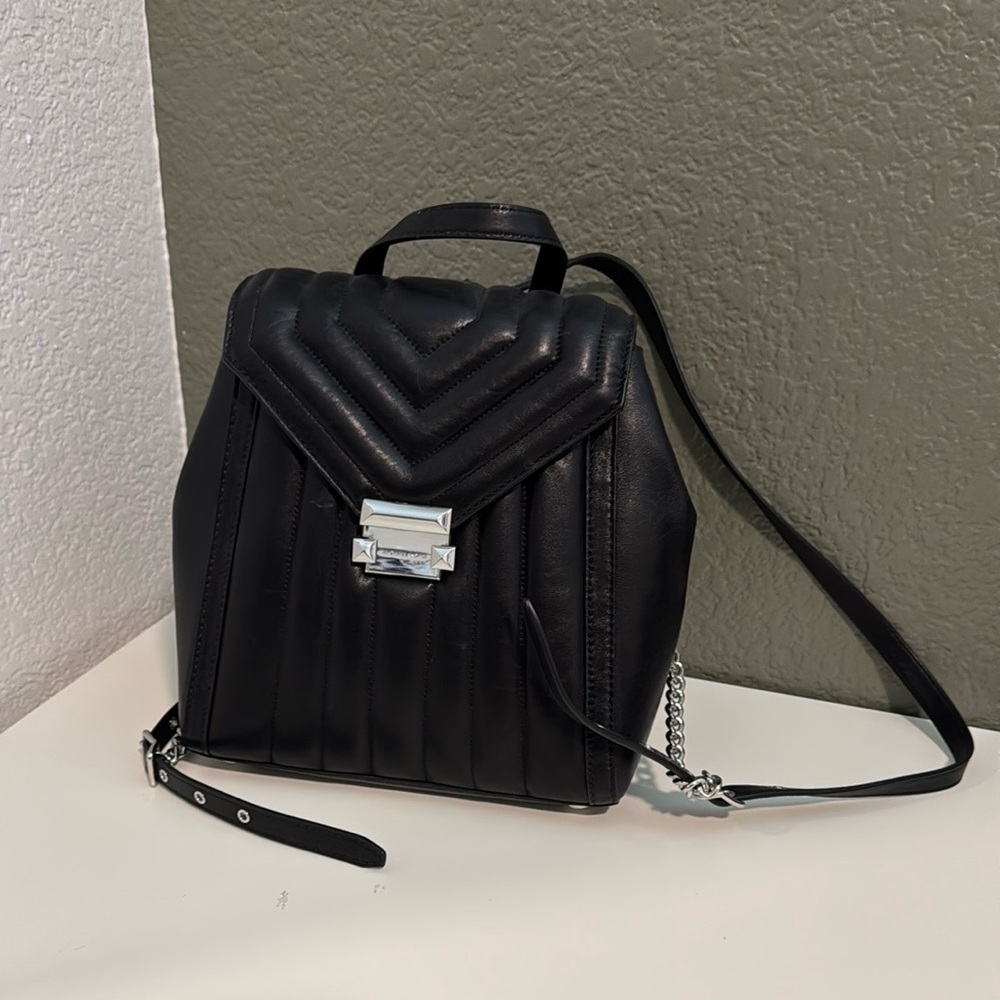 Michael Kors Black Quilted Leather Backpack
